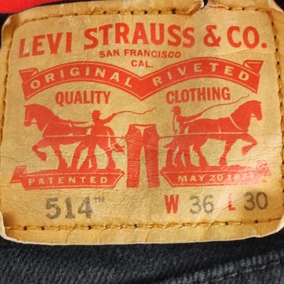 Levi's 514 straight fit jeans black men's size 36x30 - Picture 5 of 9